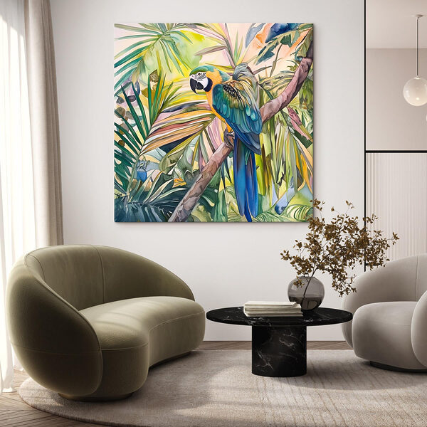Bunter Vogel auf einem Baumzweig Bunter Vogel auf einem Baumzweig