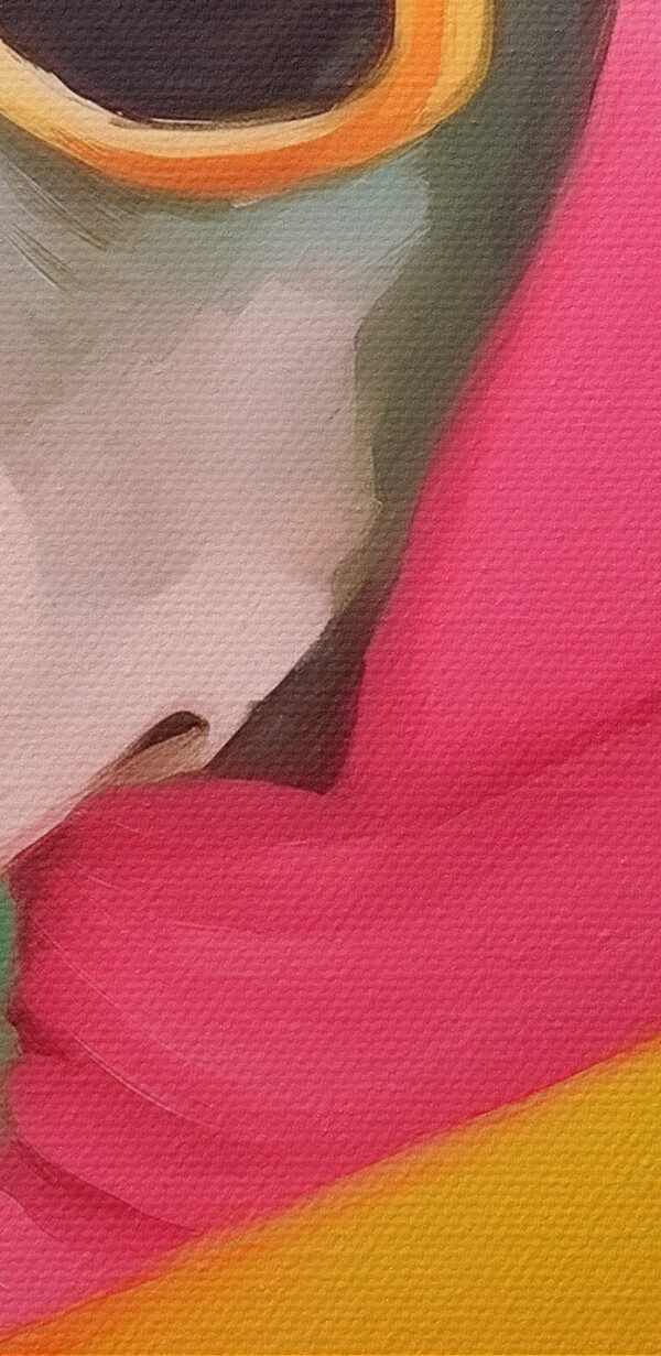 Hund mit rosa Halstuch und Sonnenbrille Hund mit rosa Halstuch und Sonnenbrille