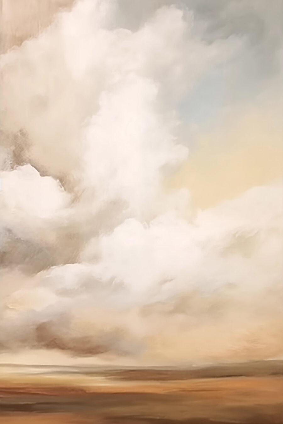 Heitere Wolken über ruhiger Landschaft