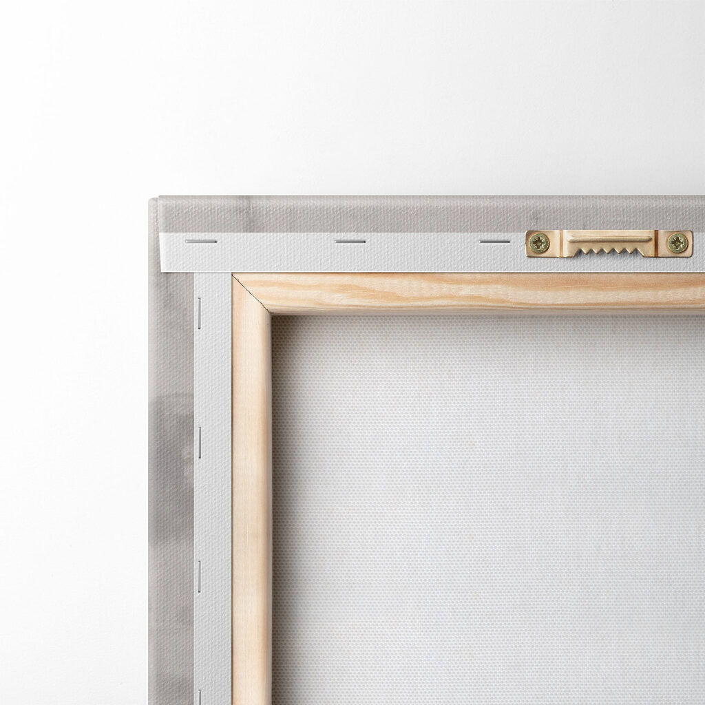 Black and white painting of a person's head