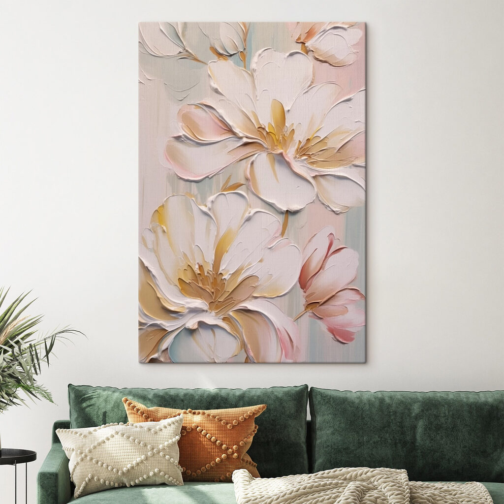 Painting of flowers on a wall