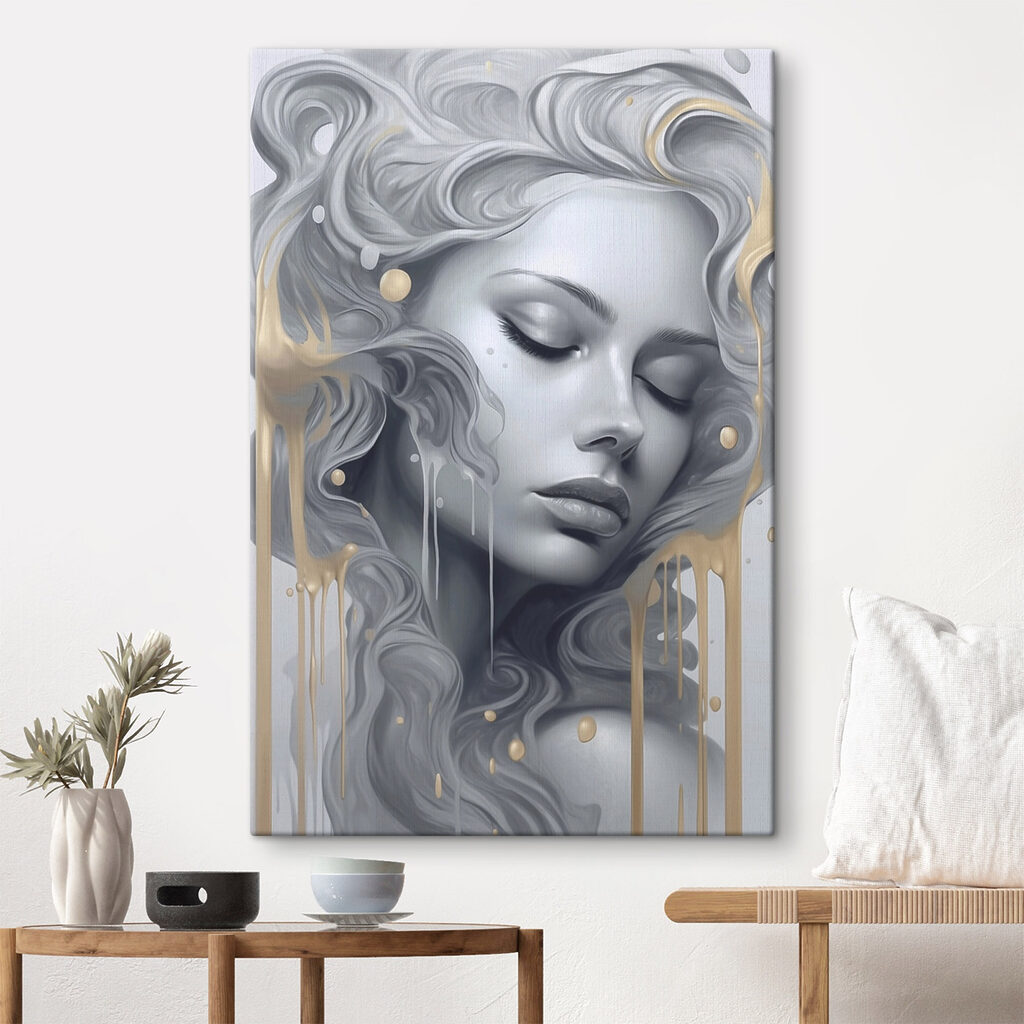 Woman with long hair and flowing hair