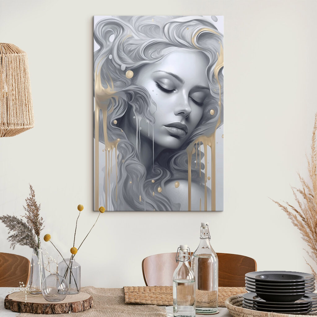 Woman with long hair and flowing hair