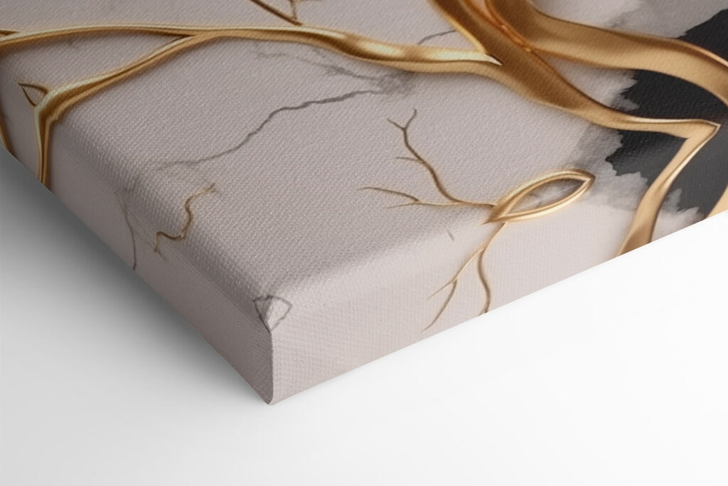 Elegant tree branches on marble backdrop