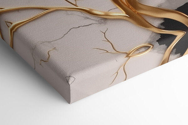 Elegant tree branches on marble backdrop