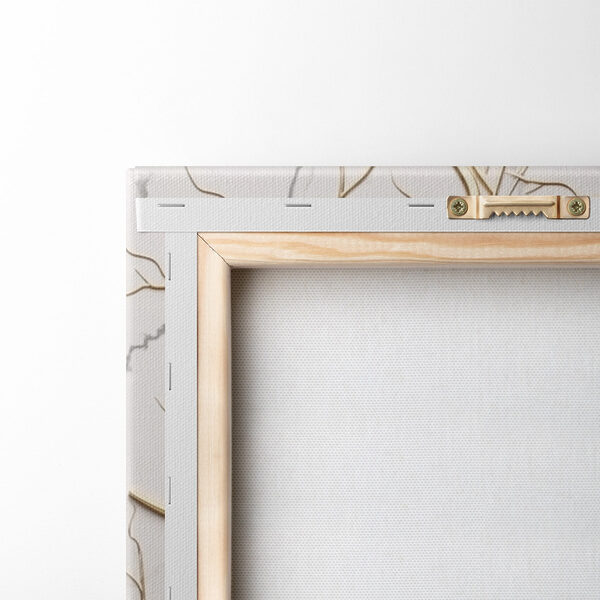 Elegant tree branches on marble backdrop