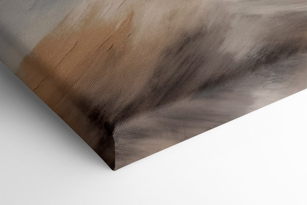 Painting of mountains with snow