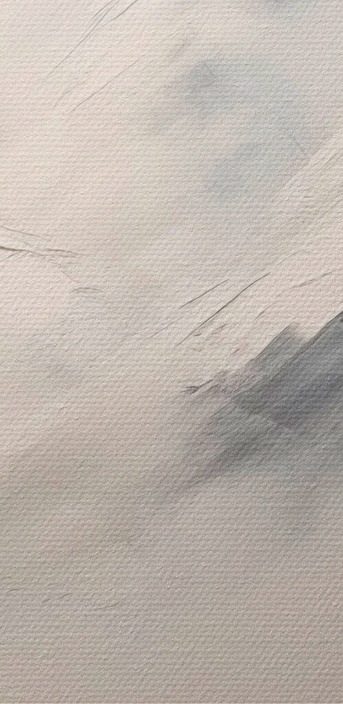 Painting of mountains with snow
