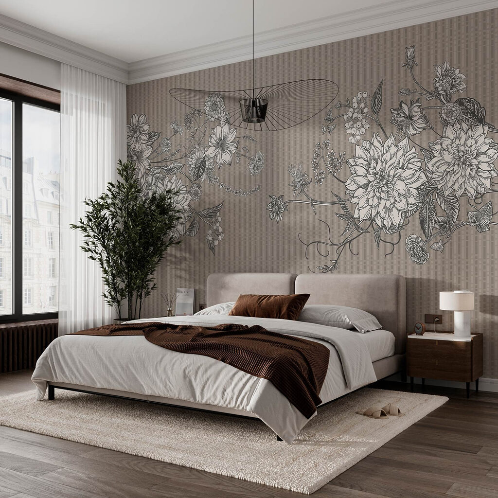 Elegant floral illustration on textured background