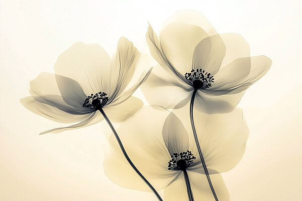 Gruppe von Blumen mit schwarzen Punkten Gruppe von Blumen mit schwarzen Punkten