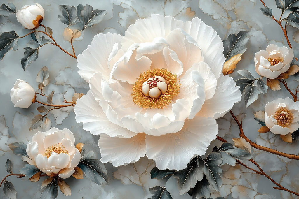 White flower with a yellow center White flower with a yellow center