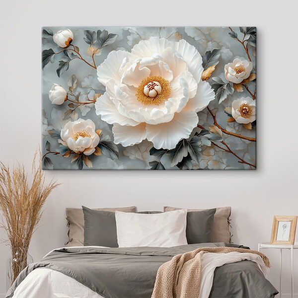 White flower with a yellow center White flower with a yellow center