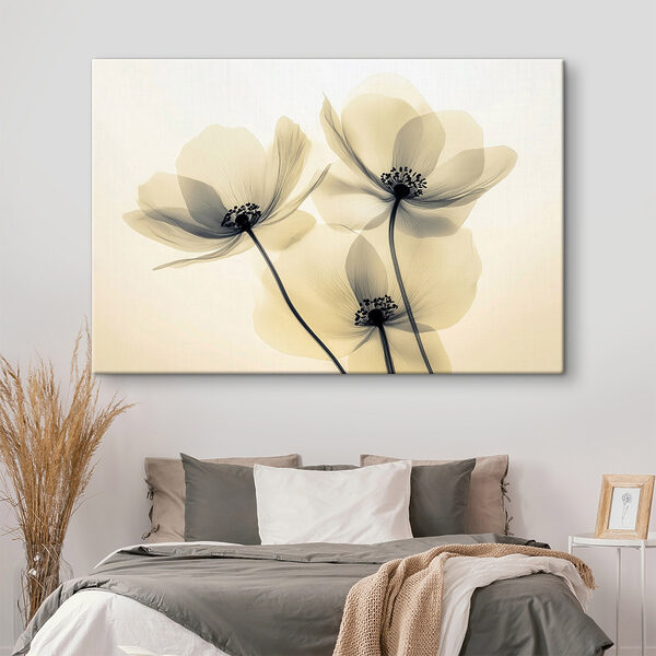 Gruppe von Blumen mit schwarzen Punkten Gruppe von Blumen mit schwarzen Punkten