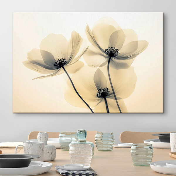 Gruppe von Blumen mit schwarzen Punkten Gruppe von Blumen mit schwarzen Punkten