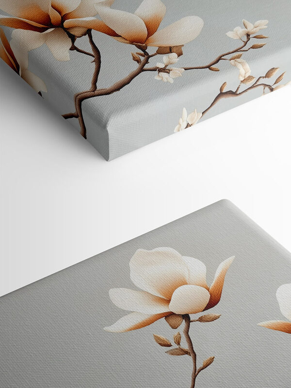 Vogel auf einem Zweig mit Blumen Vogel auf einem Zweig mit Blumen