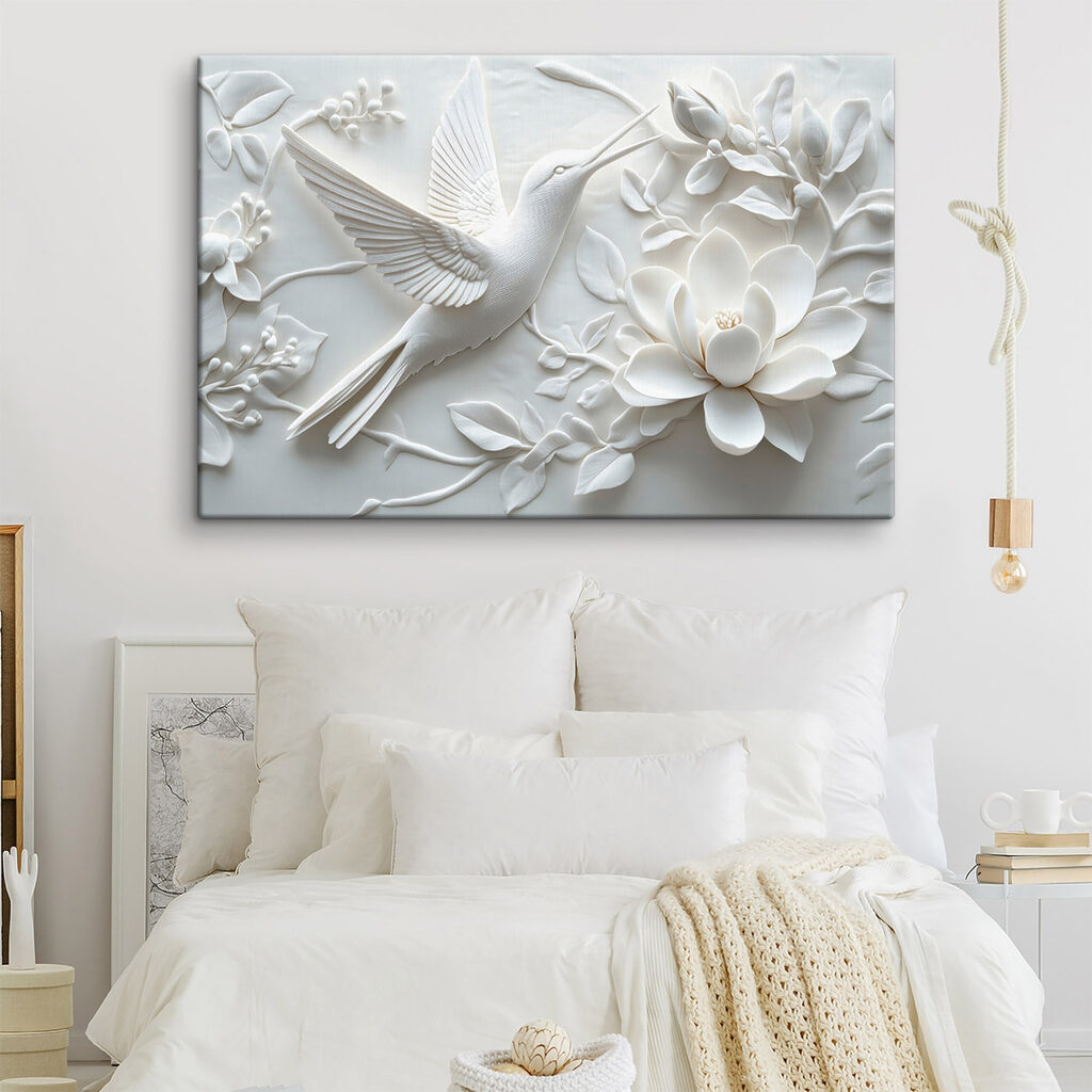 White bird and flower White bird and flower