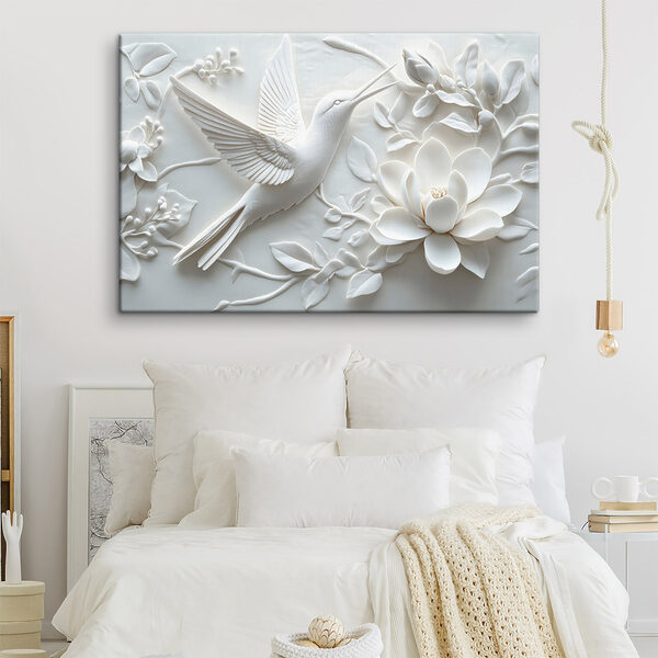 White bird and flower White bird and flower