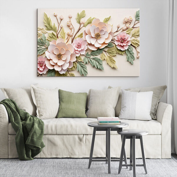 Papierblumen und Blätter Papierblumen und Blätter