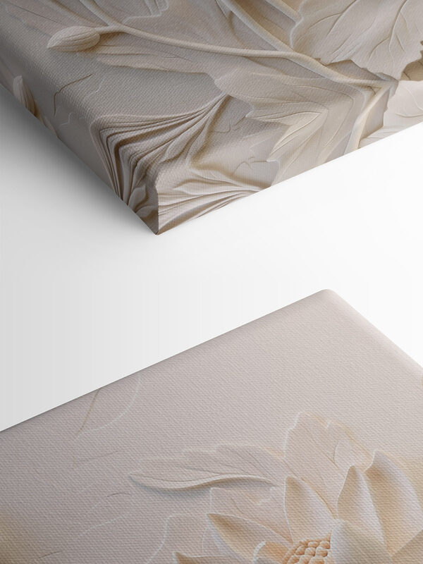 White flower carving on a wall