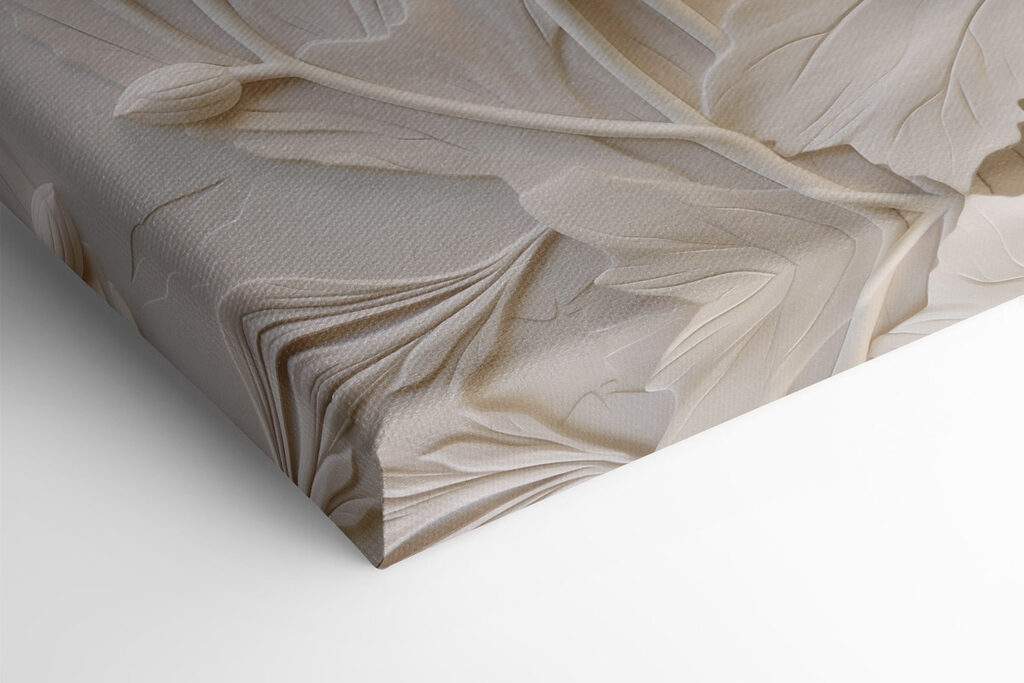 White flower carving on a wall