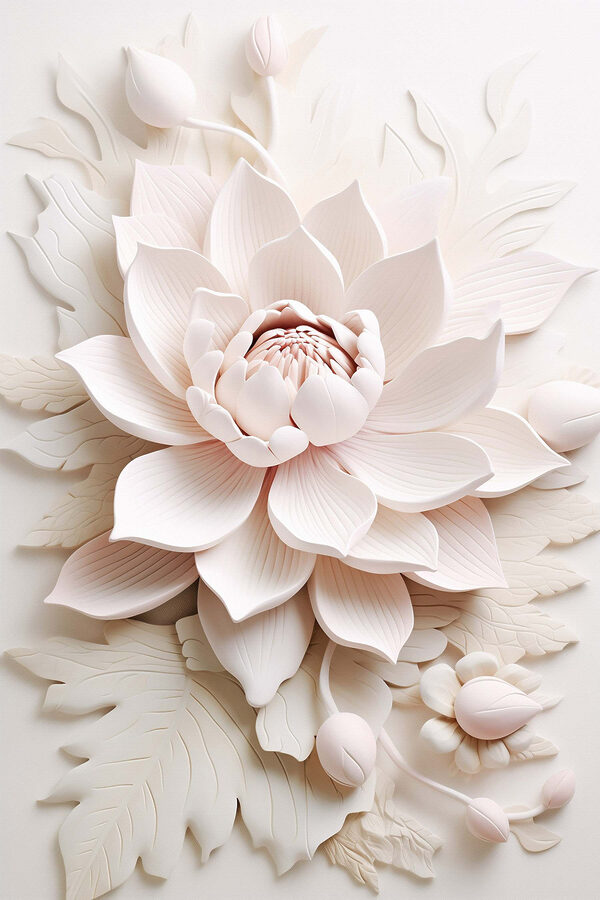 Weiße Blume mit Blättern Weiße Blume mit Blättern