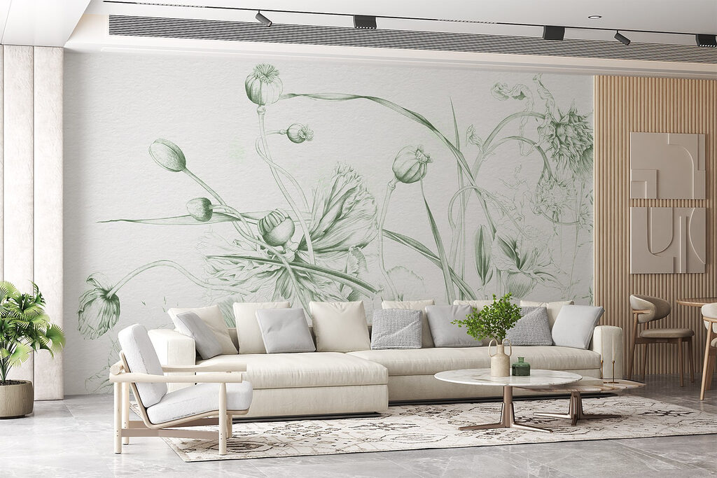 Drawing of flowers and leaves