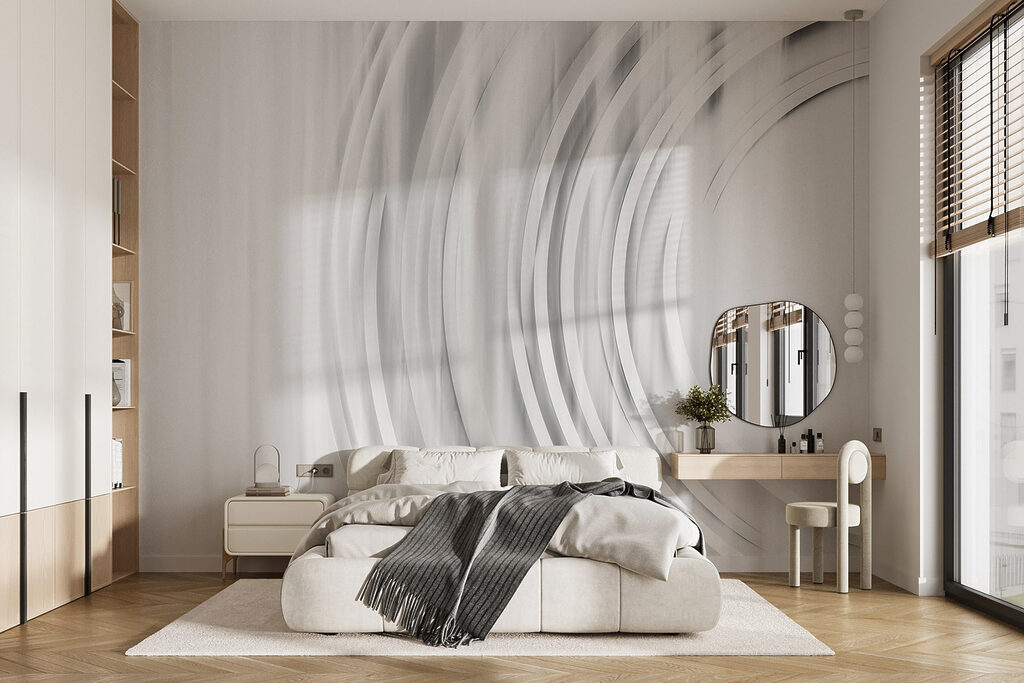 White and grey background with circles White and grey background with circles