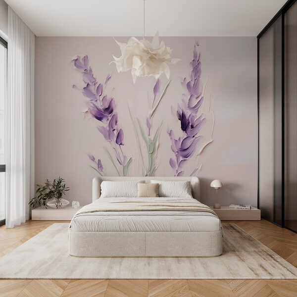Gemälde von lila Blumen Gemälde von lila Blumen