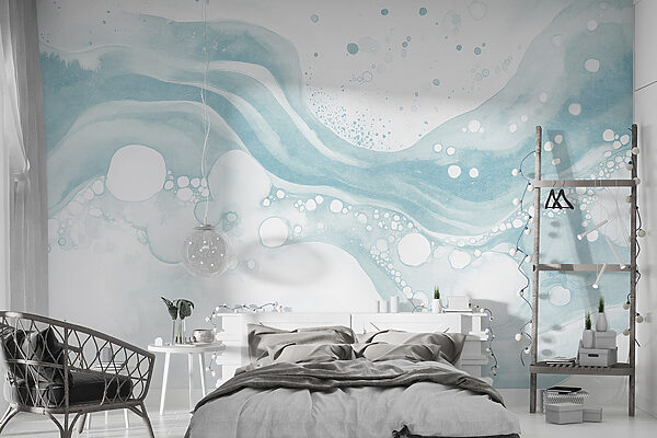 Weiße und blaue Aquarellmalerei Weiße und blaue Aquarellmalerei