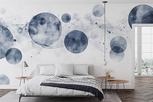 Fototapeten Fototapeten Gruppe von Kreisen mit Rauch (Artikelnummer: w03405)