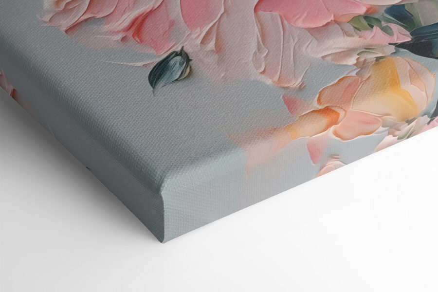 Malerei von Blumen auf einer weißen Fläche