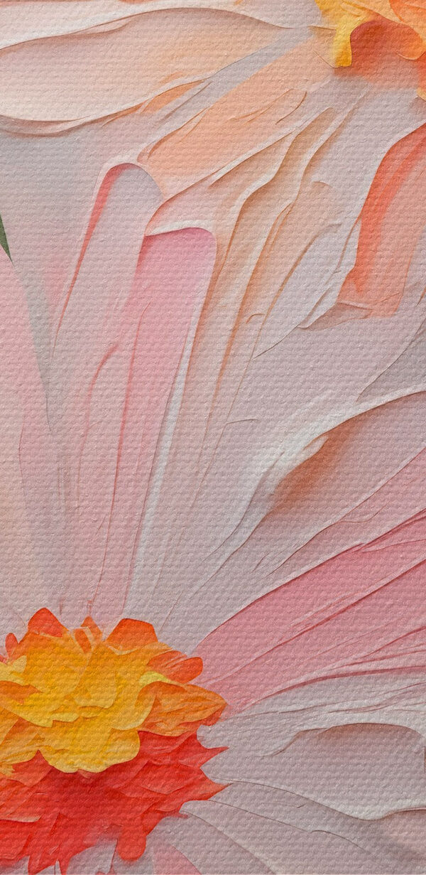 Malerei von Blumen auf einer weißen Fläche Malerei von Blumen auf einer weißen Fläche