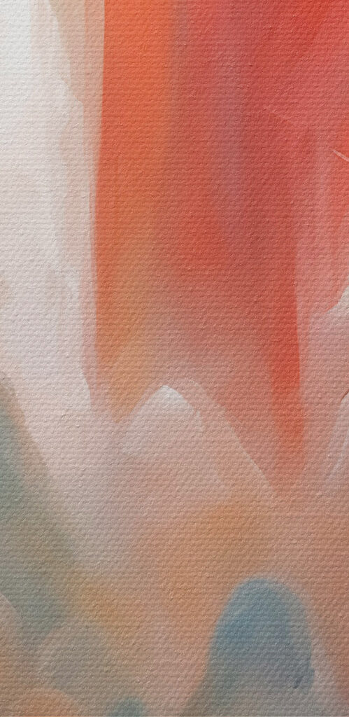 Painting of a man in a red robe surrounded by a group of people