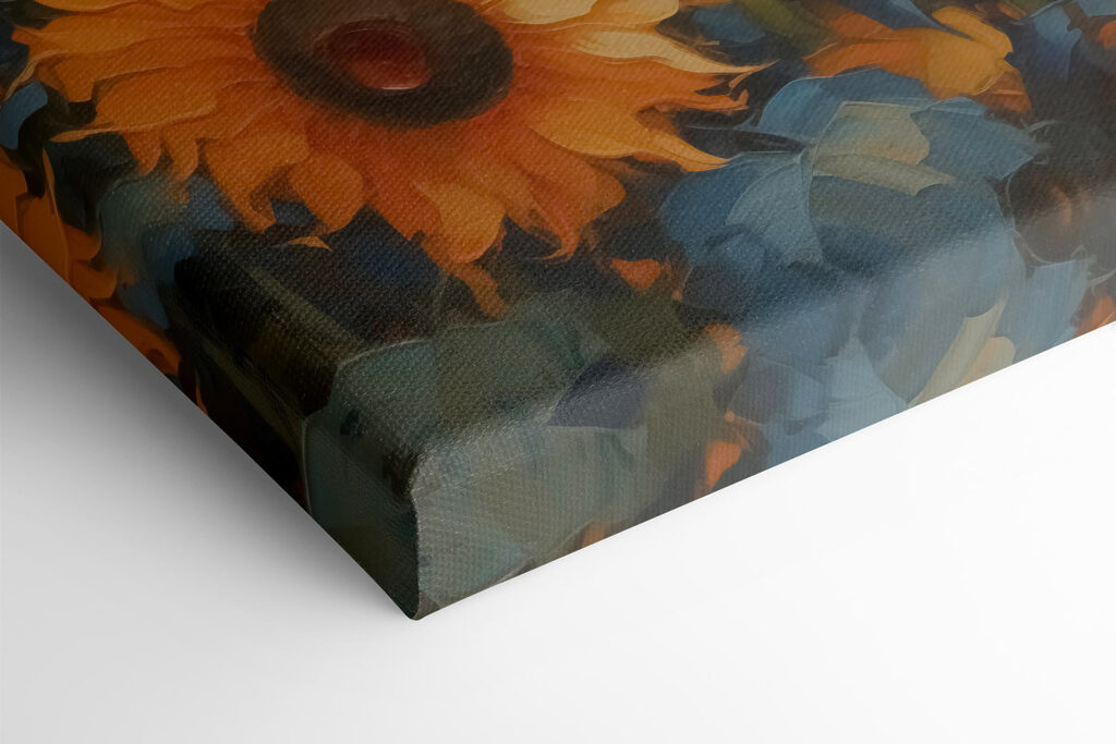 Painting of sunflowers in a field