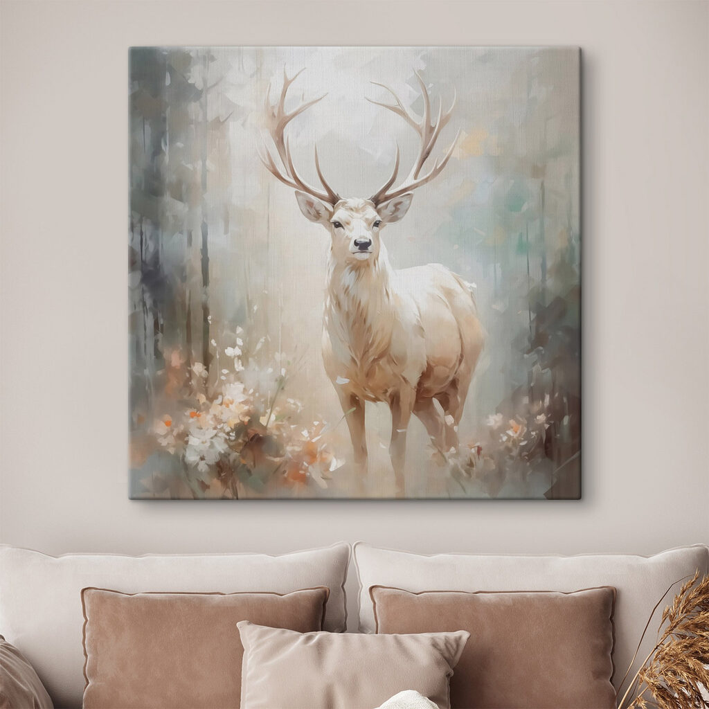Painting of a deer with antlers