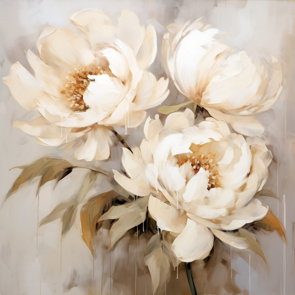 Painting of white flowers Painting of white flowers