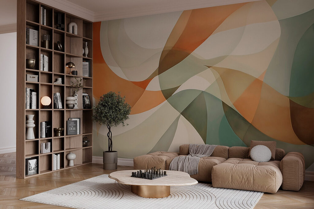 Abstract waves in soft colors