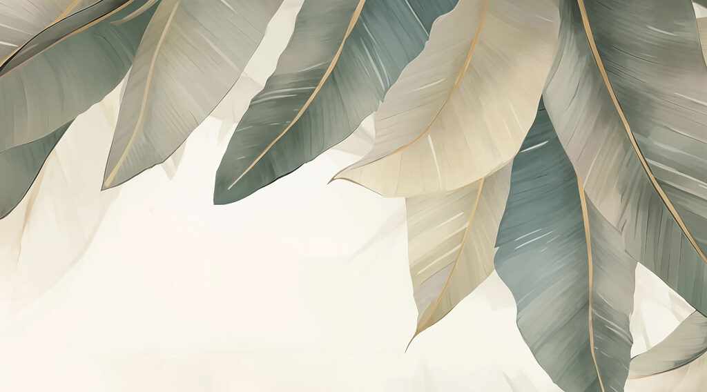 Soft, muted tones of natural leaves