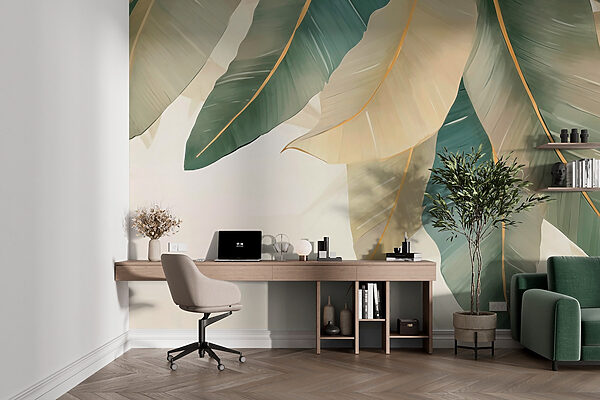 Soft, muted tones of natural leaves