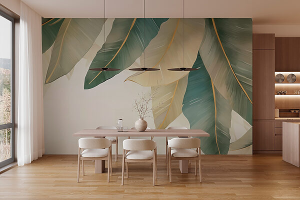 Soft, muted tones of natural leaves