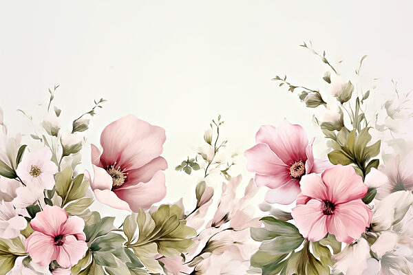 Malerei von Blumen und Blättern Malerei von Blumen und Blättern