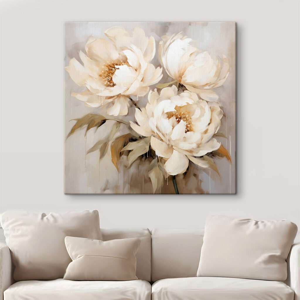 Painting of white flowers Painting of white flowers