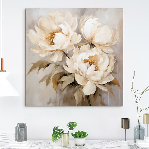 Malerei von weißen Blumen Malerei von weißen Blumen