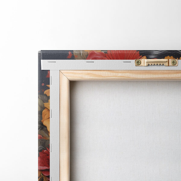 Woman with flowers in her hair and glasses