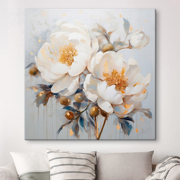 Painting of white flowers Painting of white flowers