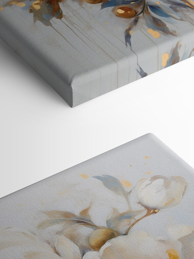 Painting of white flowers Painting of white flowers