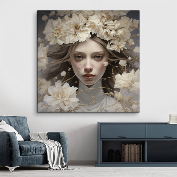 Woman with flowers in her hair Woman with flowers in her hair