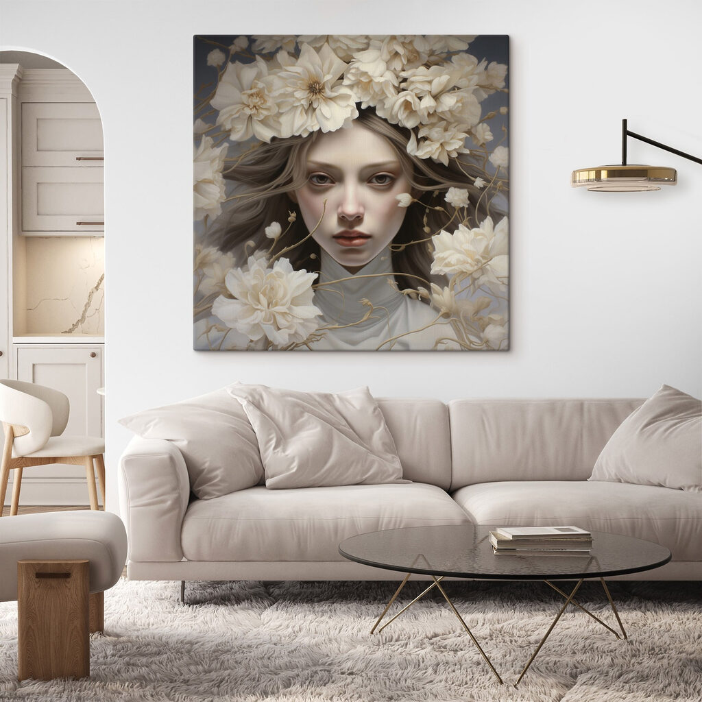 Woman with flowers in her hair Woman with flowers in her hair