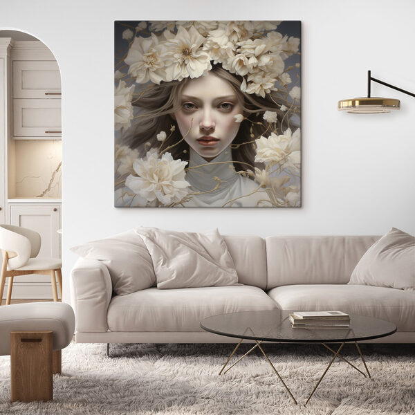 Woman with flowers in her hair Woman with flowers in her hair