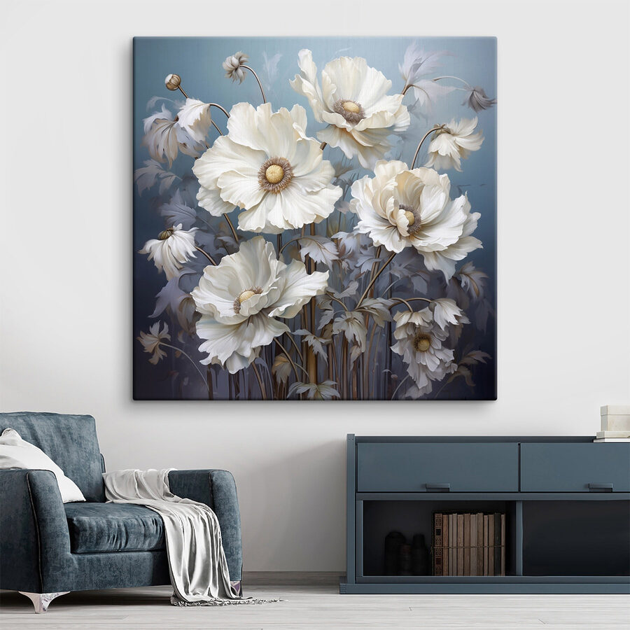 Malerei von weißen Blumen